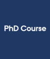 Blue banner with the words "PhD Course"